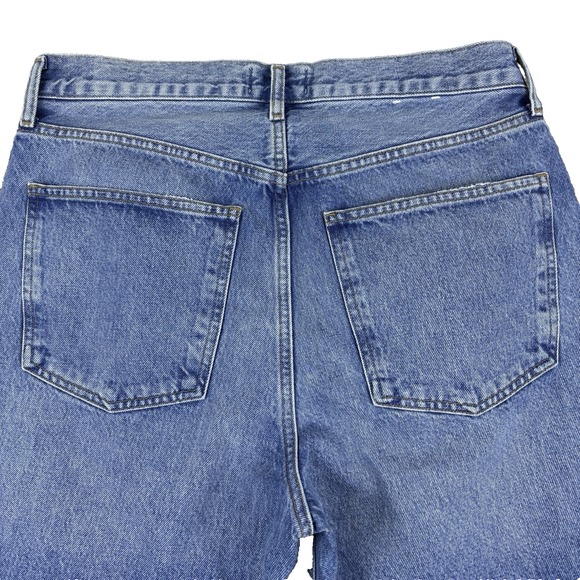 AGOLDE 90s Crop Jeans Womens 29 High Rise Organic Denim Y2K Button Fly Raw Hem - Picture 5 of 16